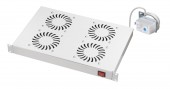 Placa 19” cu 4 ventilatoare, 1U, termostat analogic, RAL7035