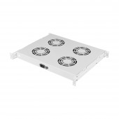 Placa 19” cu 4 ventilatoare, 1U, termostat digital, RAL7035