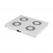 Placa 19” cu 4 ventilatoare, 1U, termostat digital, RAL7035
