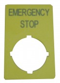 Placa atentionare buton avarie 33x50mm englez