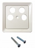 Placa fata priza antena 4 gauri cu bucsa tip F, alb
