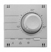 Placa frontala termostat incalzire/racire, analog, argintiu
