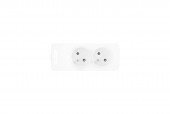 Power strip Pin Type 2-way, Shutter, w/o cable, white