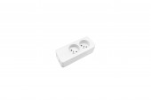 Power strip Pin Type 2-way, Shutter, w/o cable, white
