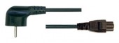 Powercord, Schuko - C5 (Triangle) female, Black, 1.8m