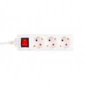 Prelungitor 3 prize cu întrerupator 3x1mm² 5m – INLET