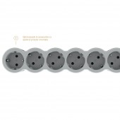 Prelungitor 3 prize Schuko 3x1,5mm² 5m alb-gri – LEGRAND | 694567