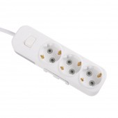 Prelungitor 3 prize Schuko cu întrerupator 3x1,5mm² 3m alb Myra – EL-BI