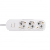 Prelungitor 3 prize Schuko cu întrerupator 3x1,5mm² 3m alb Myra – EL-BI