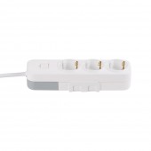 Prelungitor 3 prize Schuko cu întrerupator 3x1,5mm² 3m alb Myra – EL-BI