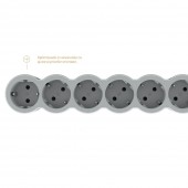Prelungitor 5 prize Schuko 3x1,5mm² 1,5m alb-gri – LEGRAND | 694555