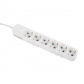 Prelungitor 6 prize Schuko cu întrerupator 3x1,5mm² 3m alb Myra – EL-BI