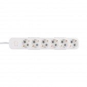 Prelungitor 6 prize Schuko cu întrerupator 3x1,5mm² 3m alb Myra – EL-BI