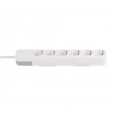 Prelungitor 6 prize Schuko cu întrerupator 3x1,5mm² 5m alb Myra – EL-BI