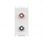 Priza audio 1M 2xRCA, alb