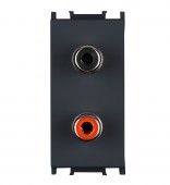 Priza audio 1M 2xRCA, negru