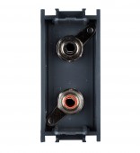 Priza audio 1M 2xRCA, negru