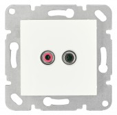 Priza audio Cinch, cleme cu surub, alb