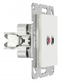 Priza audio Cinch, cleme cu surub, alb