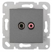 Priza audio Cinch, cleme cu surub, antracit