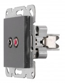 Priza audio Cinch, cleme cu surub, antracit