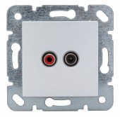 Priza audio Cinch, cleme cu surub, argintiu