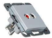 Priza audio Cinch, cleme cu surub, argintiu
