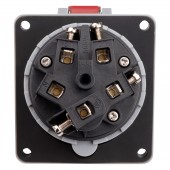 Priza CEE montaj pe panou, 5 poli, 63A 400V IP44, unghi 15°
