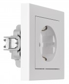 Priza completa, cu protectie, conexiune elastica, alba