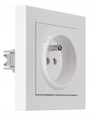 Priza completa, cu protectie si pin PE, alba