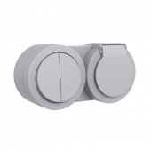 Priza cu capac+comutator aplicat 16A IP54 gri Xone - OVIVO | 406-240000-925