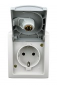 Priza cu PE+capac+cheie (Chei dif),16A, PT cl.elast., IP54