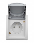 Priza cu pin PE si prot copii, 16A, PT, cleme elastice, IP54