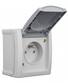 Priza cu pin PE si prot copii, 16A, PT, cleme elastice, IP54