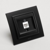Priza date 1xRJ45 Cat6e negru mat Zena - ELBI