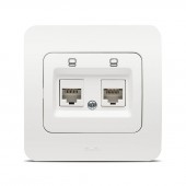 Priza date 2xRJ45 Cat6e alb mat Jazz - ELBI