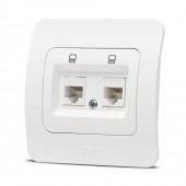 Priza date 2xRJ45 Cat6e alb mat Jazz - ELBI