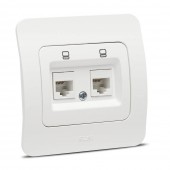 Priza date 2xRJ45 Cat6e alb mat Jazz - ELBI