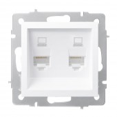 Priza date 2xRJ45 Cat6e alb Vesna - LEZARD