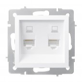 Priza date 2xRJ45 Cat6e alb Vesna - LEZARD