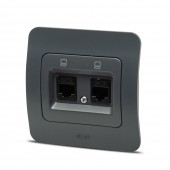 Priza date 2xRJ45 Cat6e antracit Jazz - ELBI