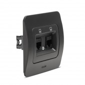 Priza date 2xRJ45 Cat6e negru mat Jazz - ELBI