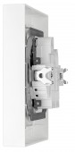 Priza dubla completa cu pin, 2xPE, 1 priza 45°, alba