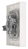 Priza dubla completa cu pin, 2xPE, cleme cu surub, alba