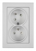 Priza dubla completa cu Pin PE, 2xPE, 1 priza rotita 45°, ar