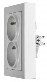 Priza dubla completa cu Pin PE, 2xPE, 1 priza rotita 45°, ar