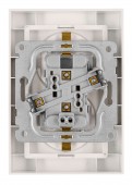 Priza dubla completa cu protectie, cleme cu surub, alba