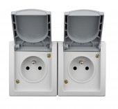 Priza dubla cu pin PE, montaj oriz., conex el. IP54