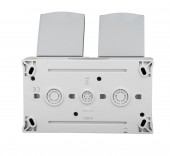 Priza dubla cu pin PE, protectie copii, montaj oriz.IP54,gri