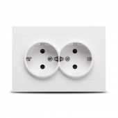 Priza dubla Schuko 16A alb Grano - OVIVO | 400-010300-907